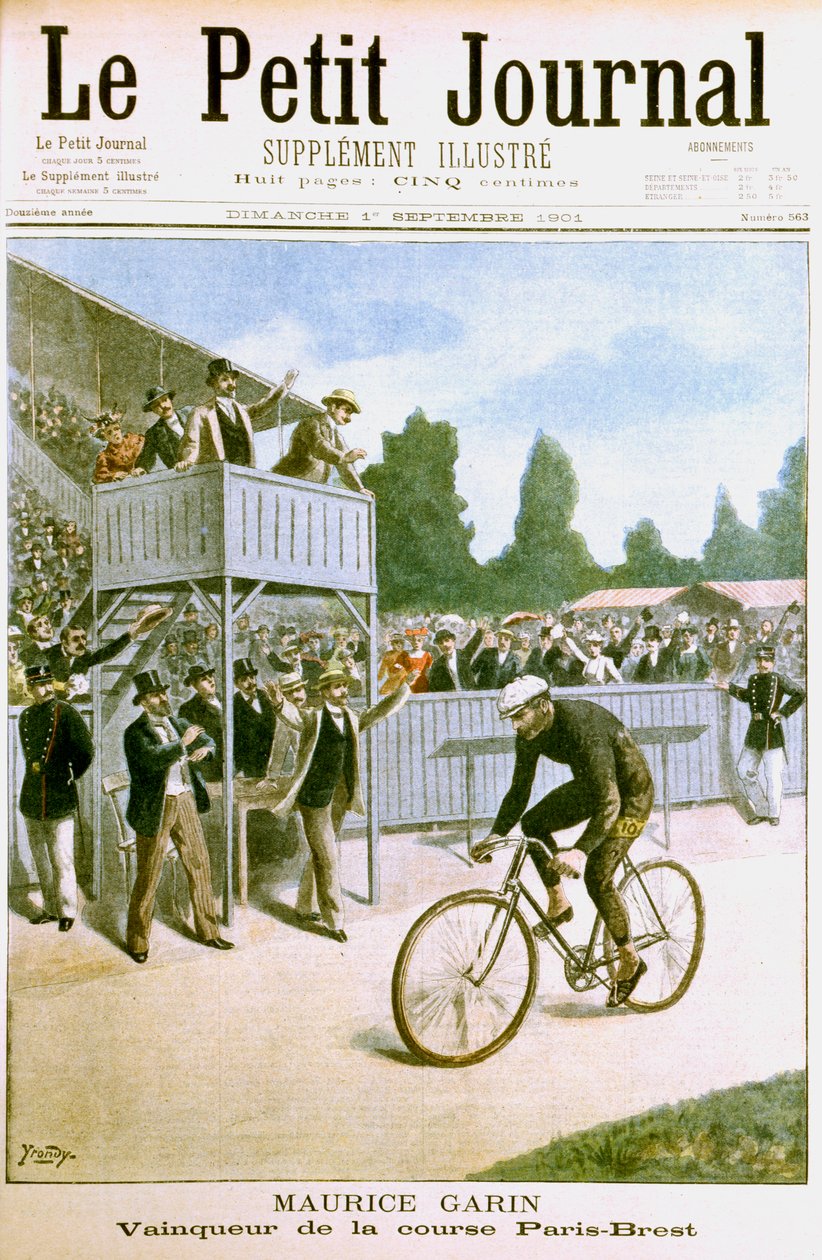 Maurice Garin gewinnt das Paris-Brest-Radrennen, 1901 von Unbekannt