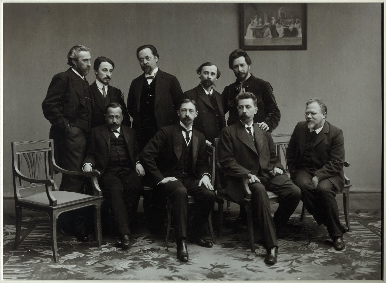 Mitglieder der Literarischen Gruppe Sreda Mittwoch, 1910 von Unbekannt