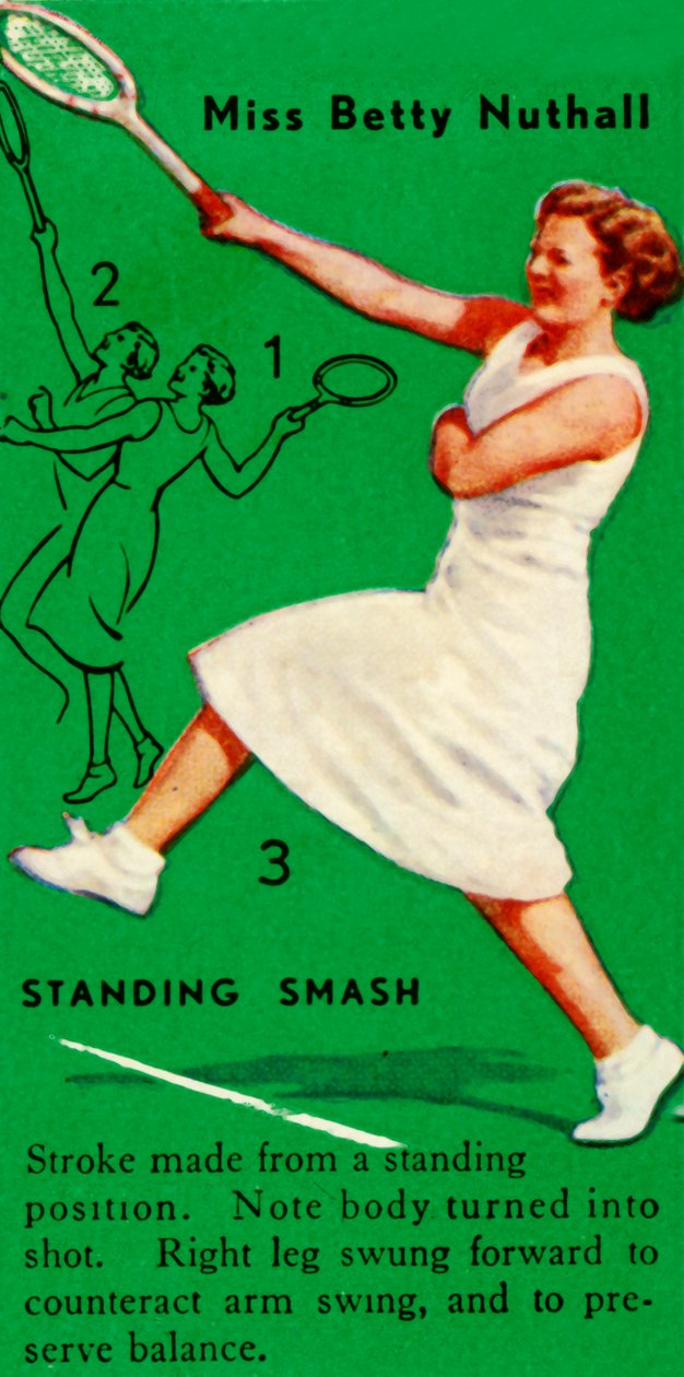 Miss Betty Nuthall - Stehender Schlag, ca. 1935 von Unbekannt