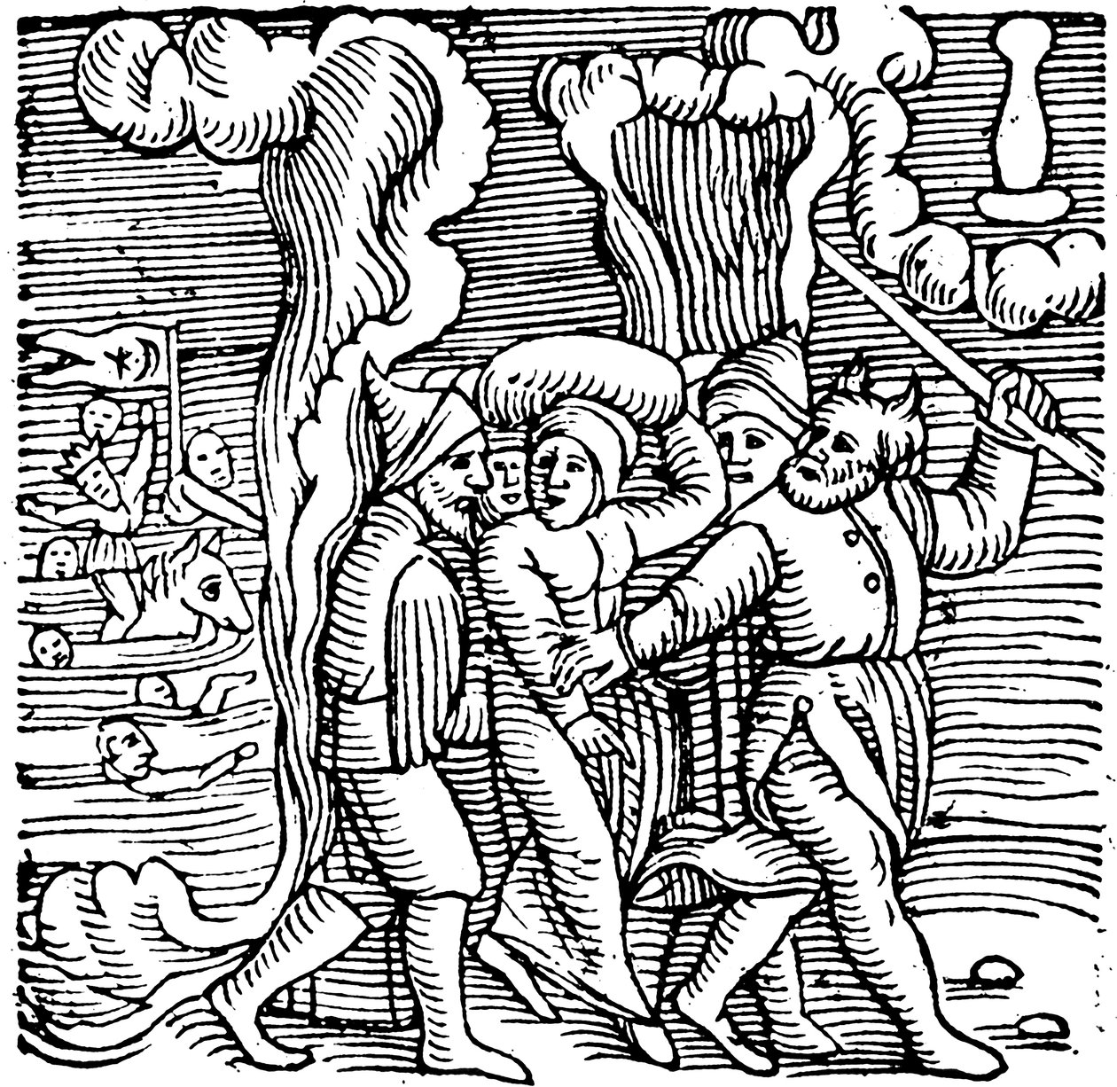 Moses befreit die Israeliten aus Ägypten, 1557 von Unbekannt