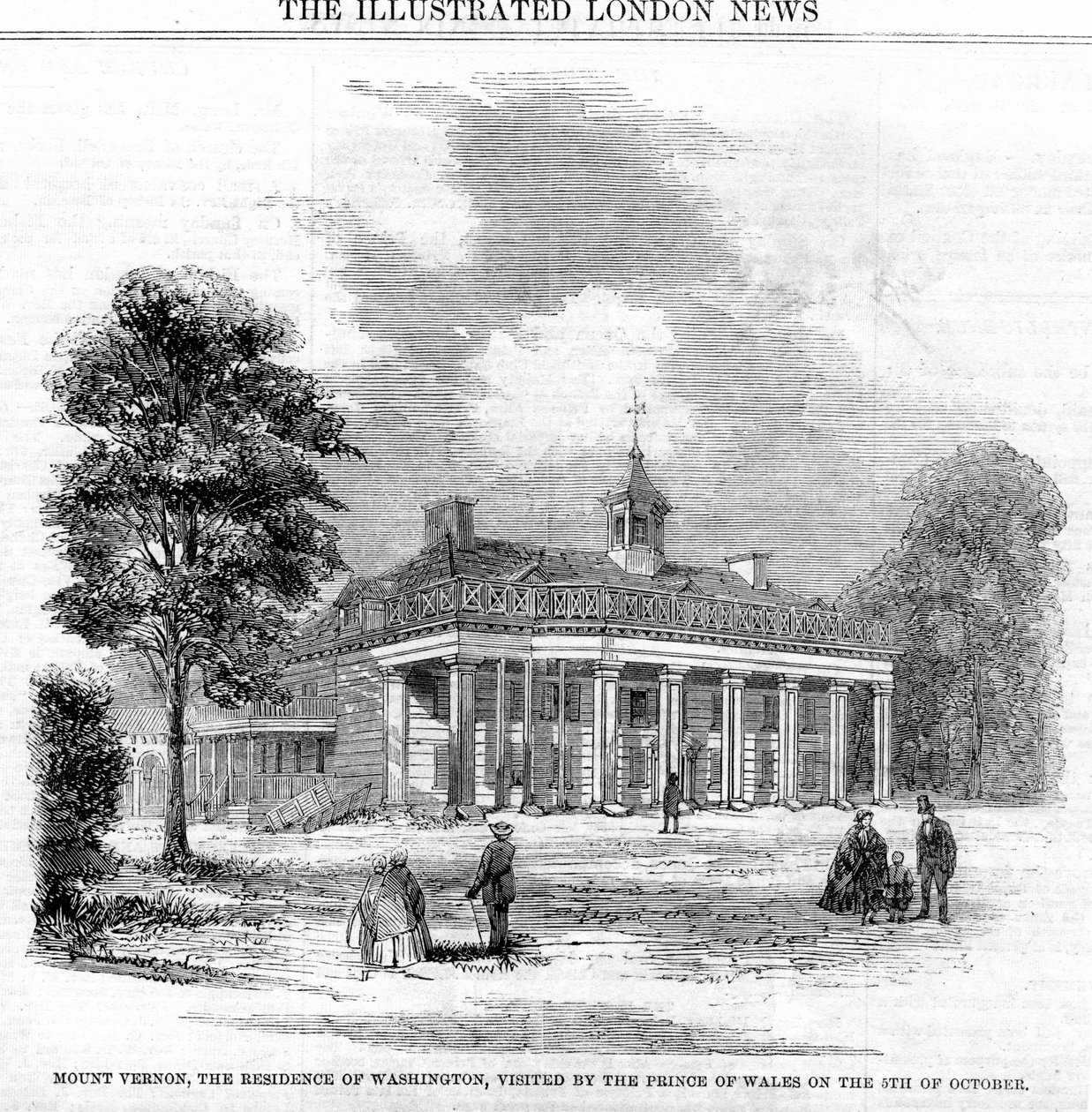 Mount Vernon, die Residenz von Washington, 19. Jahrhundert von Unbekannt