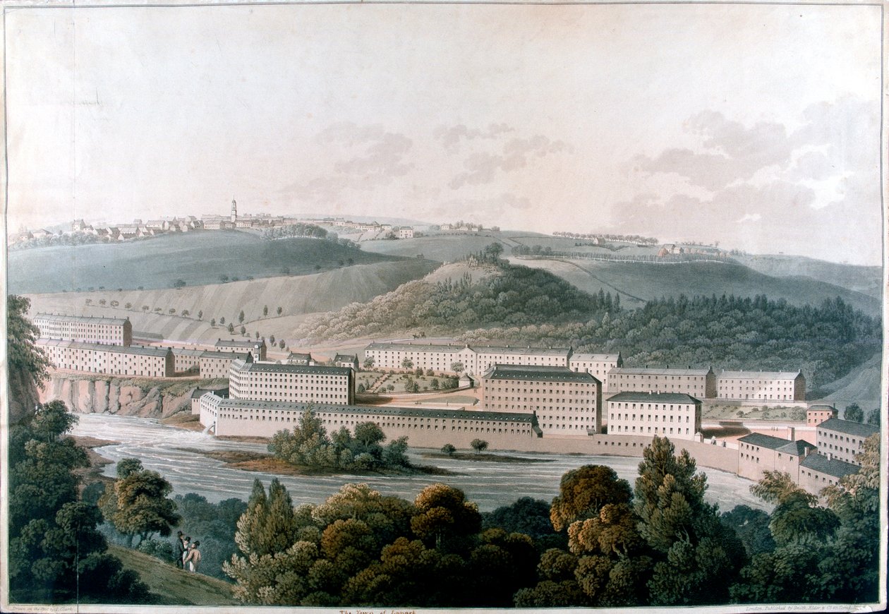 New Lanark Mills, Schottland, um 1815 von Unbekannt