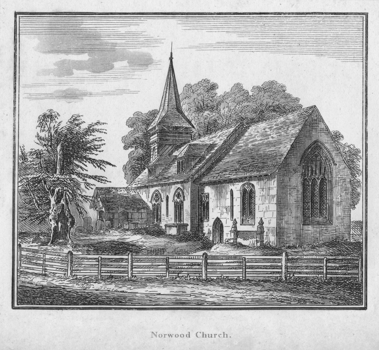 Norwood Kirche, ca. 1792 von Unbekannt
