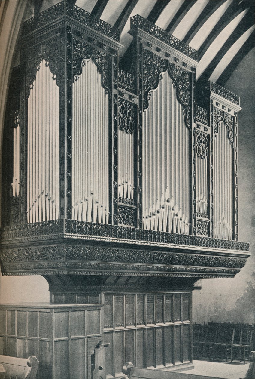 Orgel in der Pfarrkirche von Towyn, um 1910 von Unbekannt