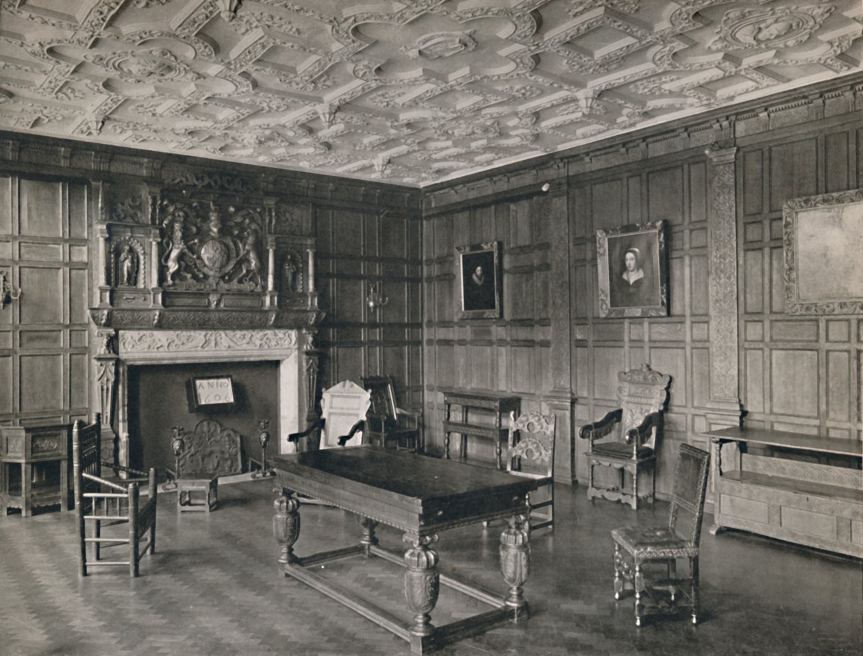 Vertäfelter Raum aus dem Alten Palast, Bromley-By-Bow, 1927 von Unbekannt