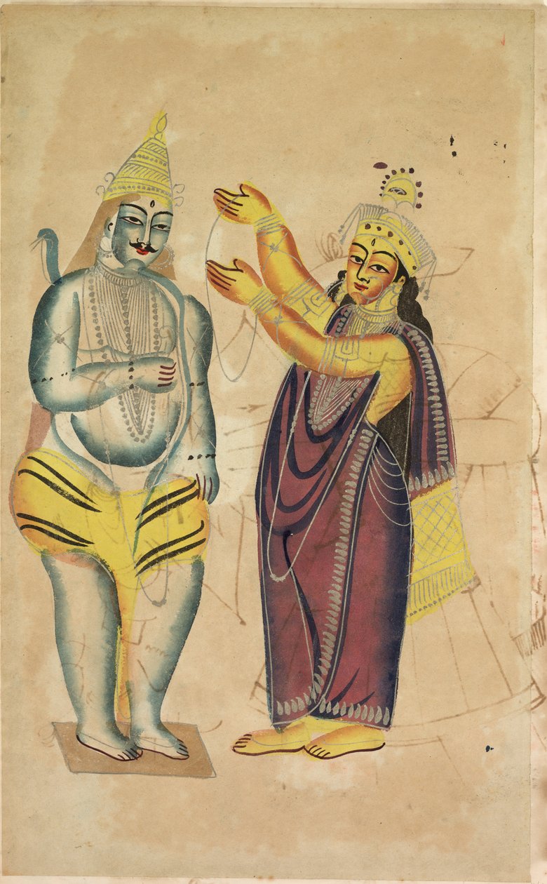 Parvati legt Shiva einen Hochzeitskranz an, 1800er Jahre von Unbekannt