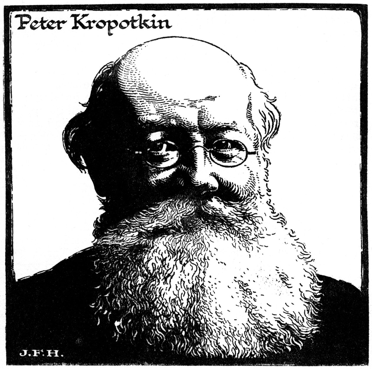 Peter Kropotkin, russischer Anarchist, um 1920 von Unbekannt