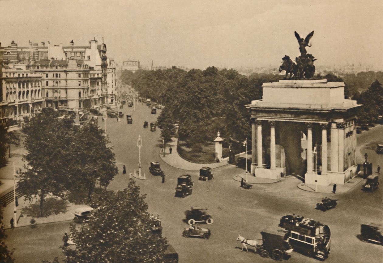 Piccadilly und die Quadriga von Constitution Hill, ca. 1935 von Unbekannt