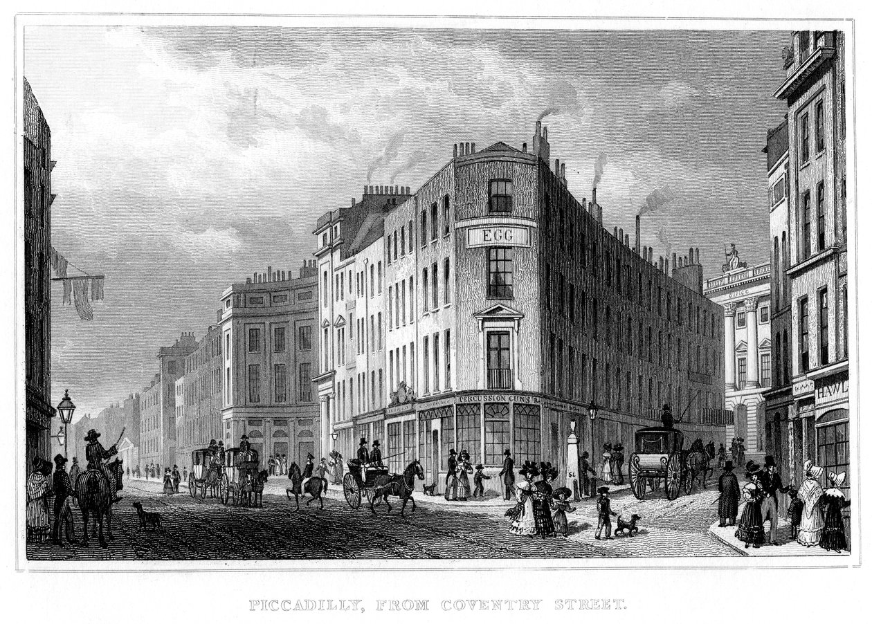 Piccadilly, von der Coventry Street, Westminster, London, 19. Jahrhundert von Unbekannt