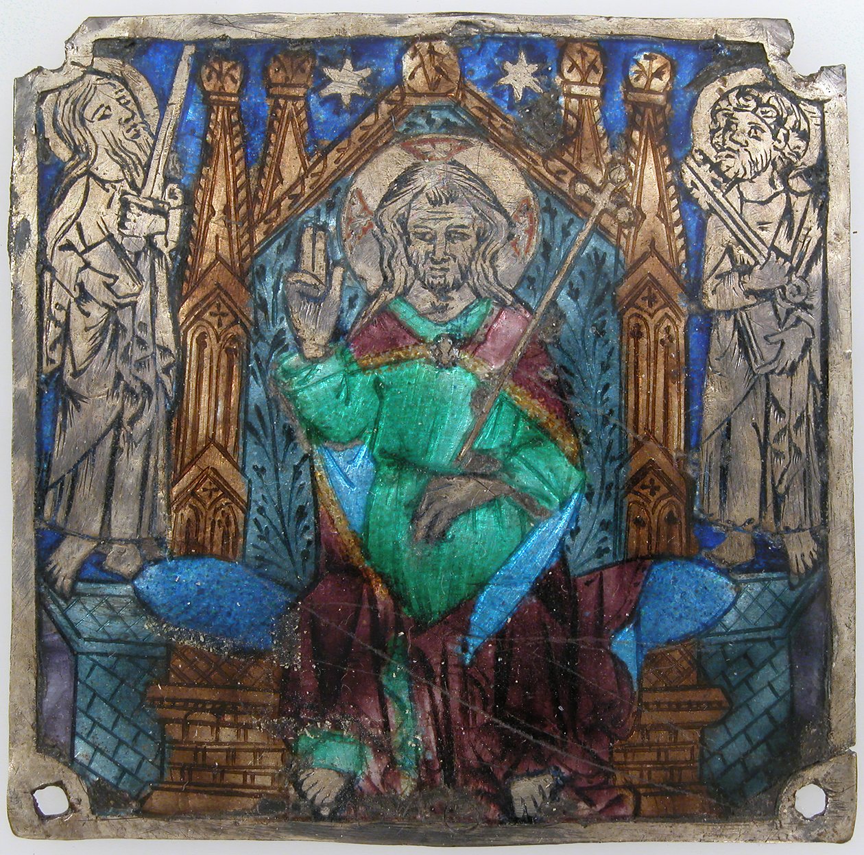 Plakette mit Christus in Majestät, Katalanisch, 14. Jahrhundert von Unbekannt