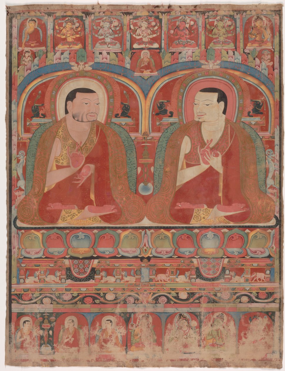 Porträt von zwei Lamas, ca. 1300 von Unbekannt