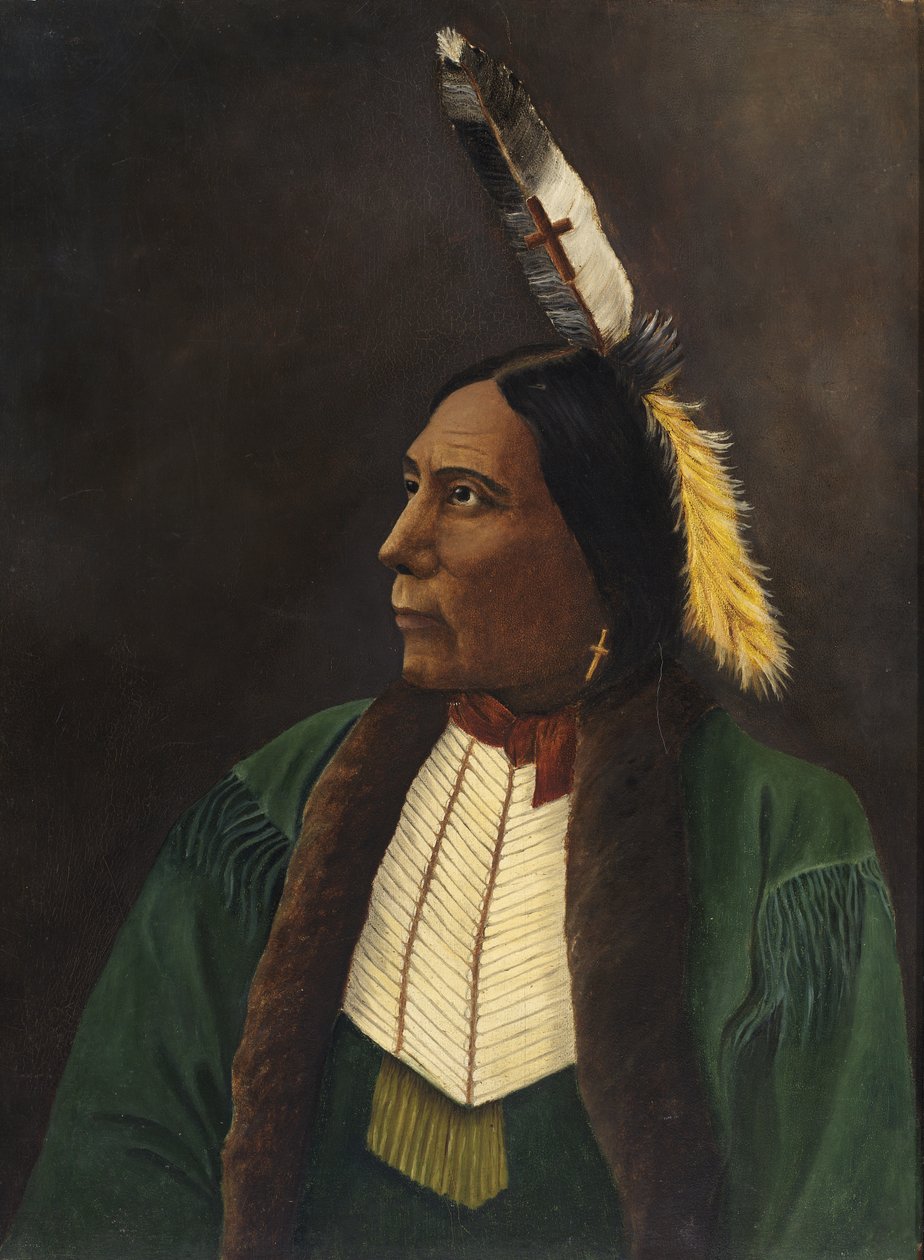 Porträt eines amerikanischen Indianers, um 1900 von Unbekannt