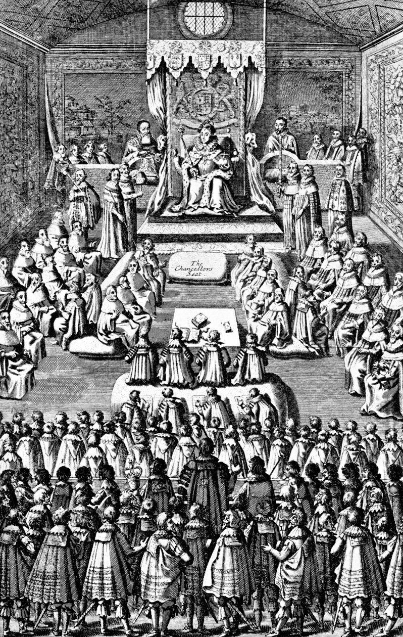 Königin Elizabeth I. im Parlament von Unbekannt