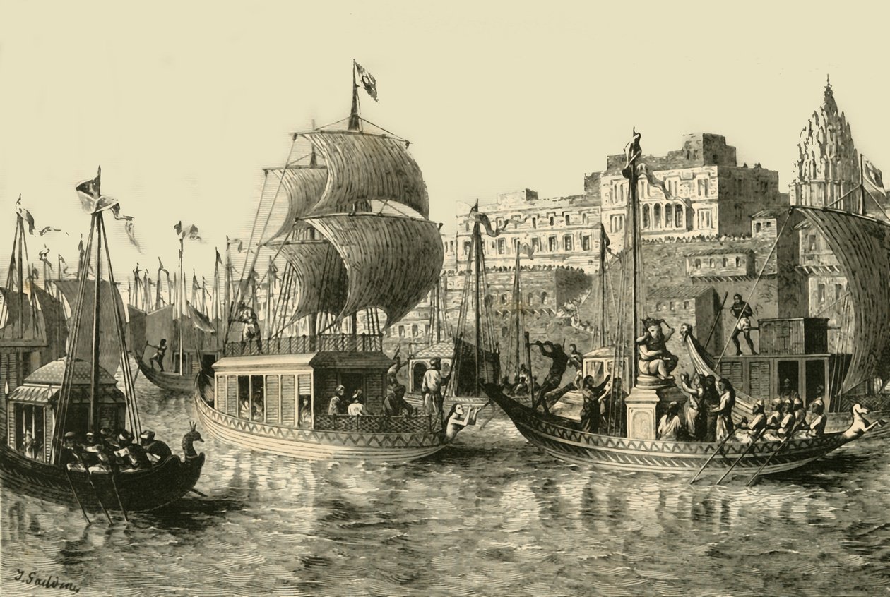 Religiöses Fest in Benares, 1890 von Unbekannt