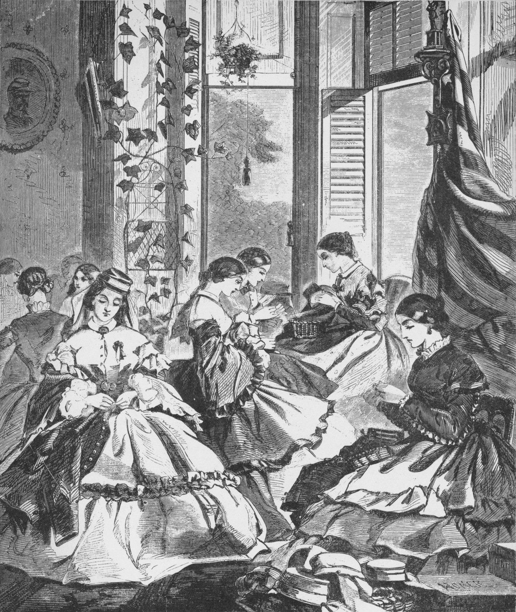 Rolle der Frauen im Krieg, 1861, 1938 von Unbekannt