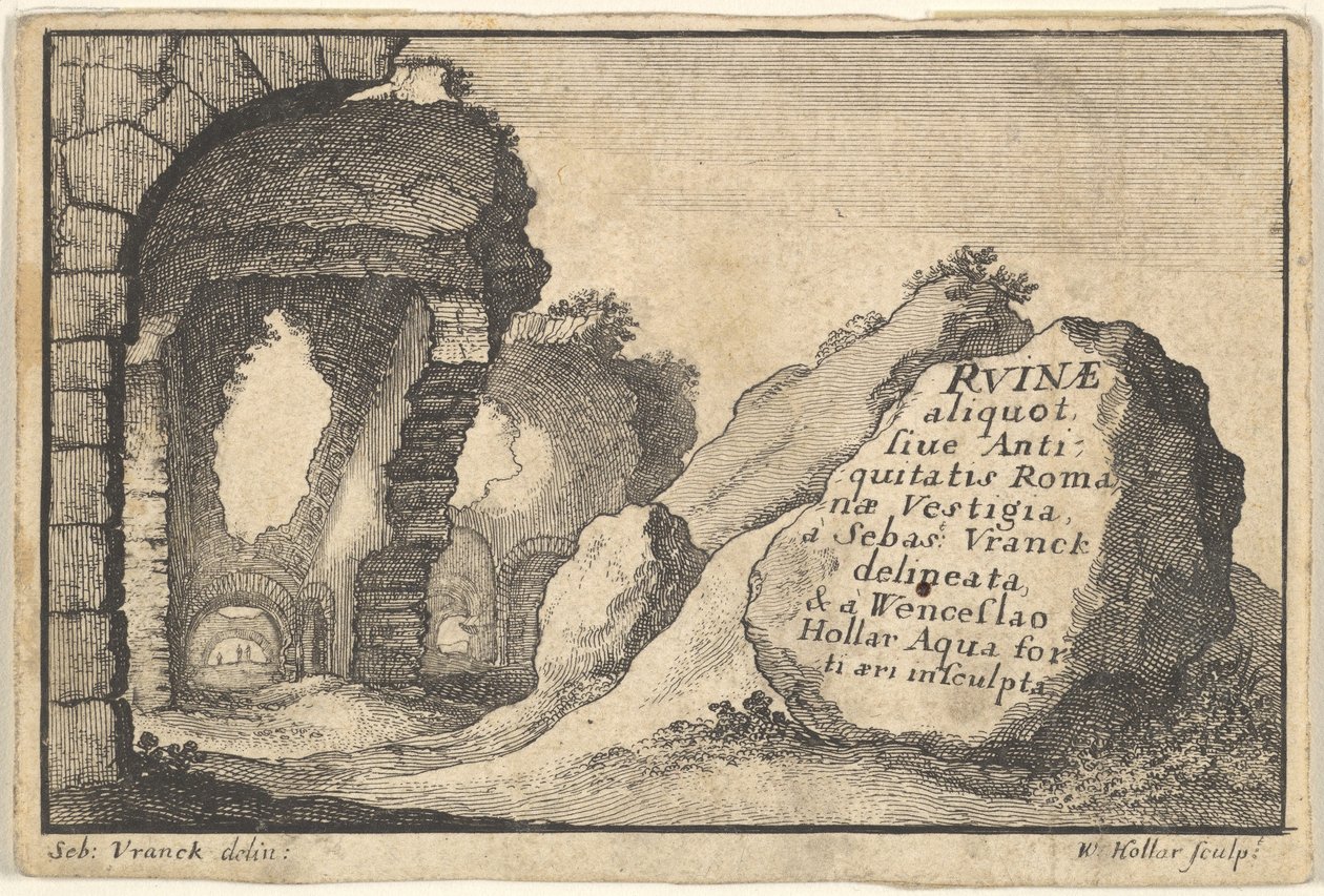 Römische Ruinen, zweite Version des Titelblatts, ca. 1650 von Unbekannt