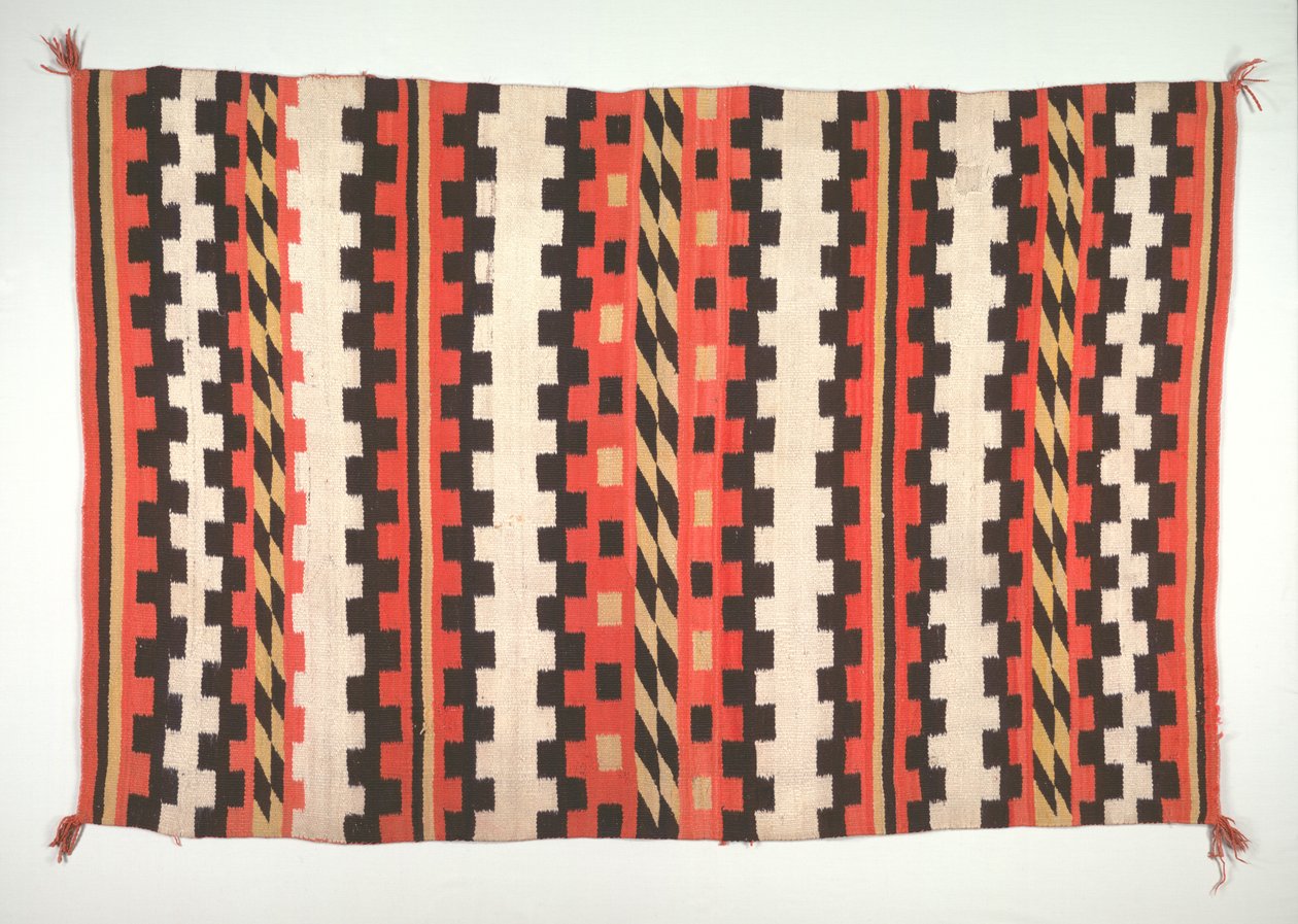 Teppich im gestreiften Deckenstil, um 1895-1910 von Unbekannt