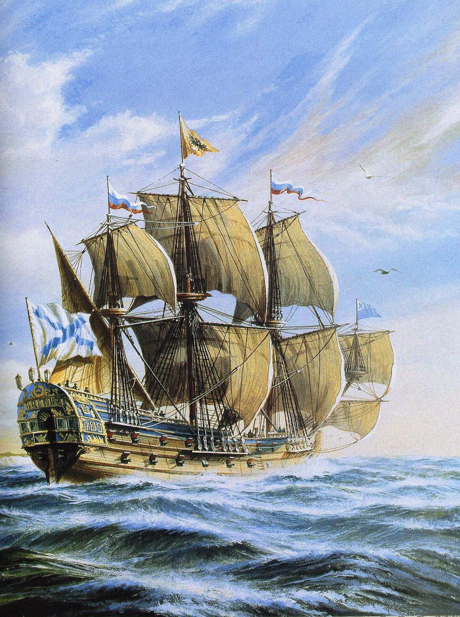 Russisches Linienschiff Poltava, 1712 von Unbekannt