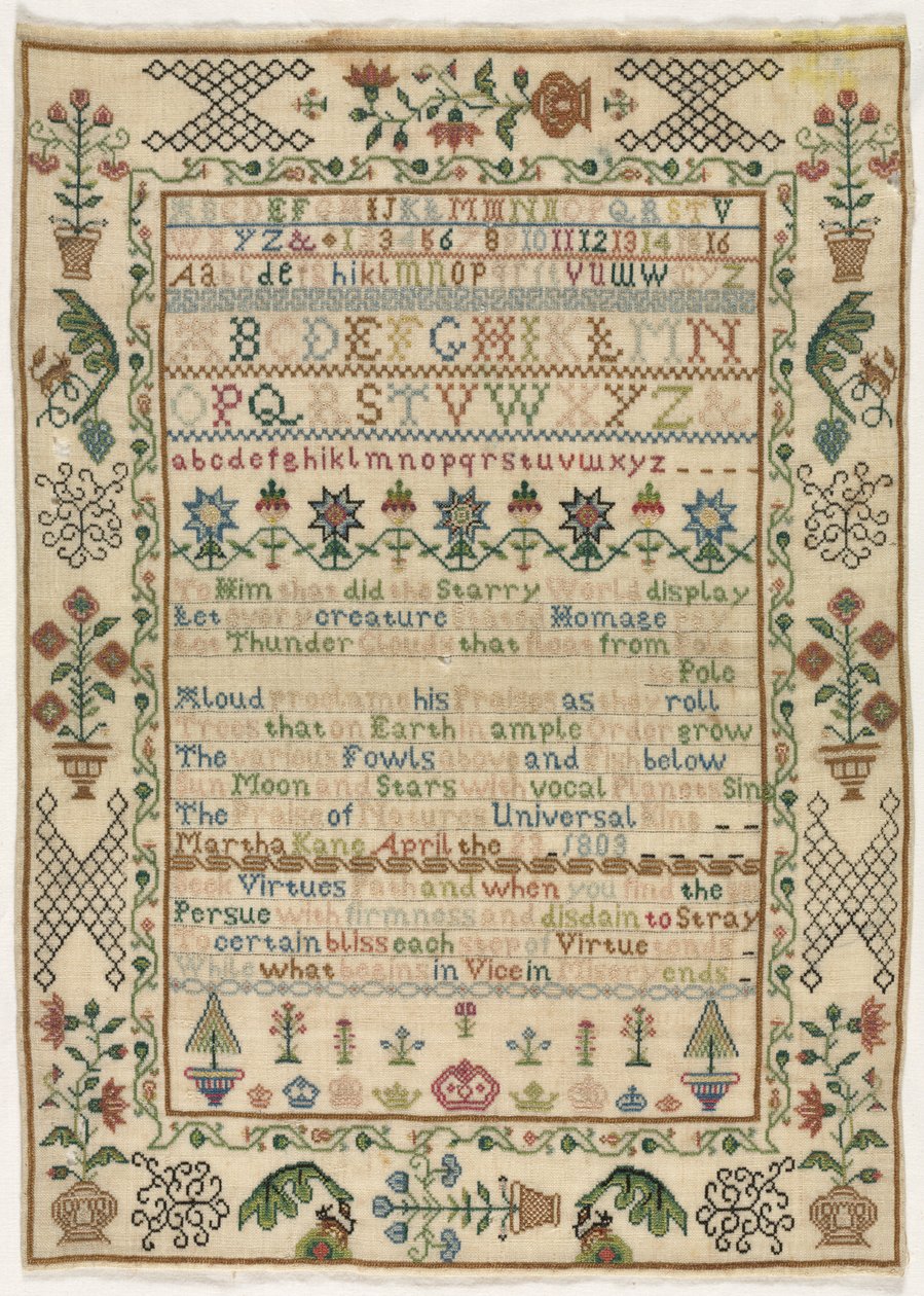 Stickerei, 1803 von Unbekannt