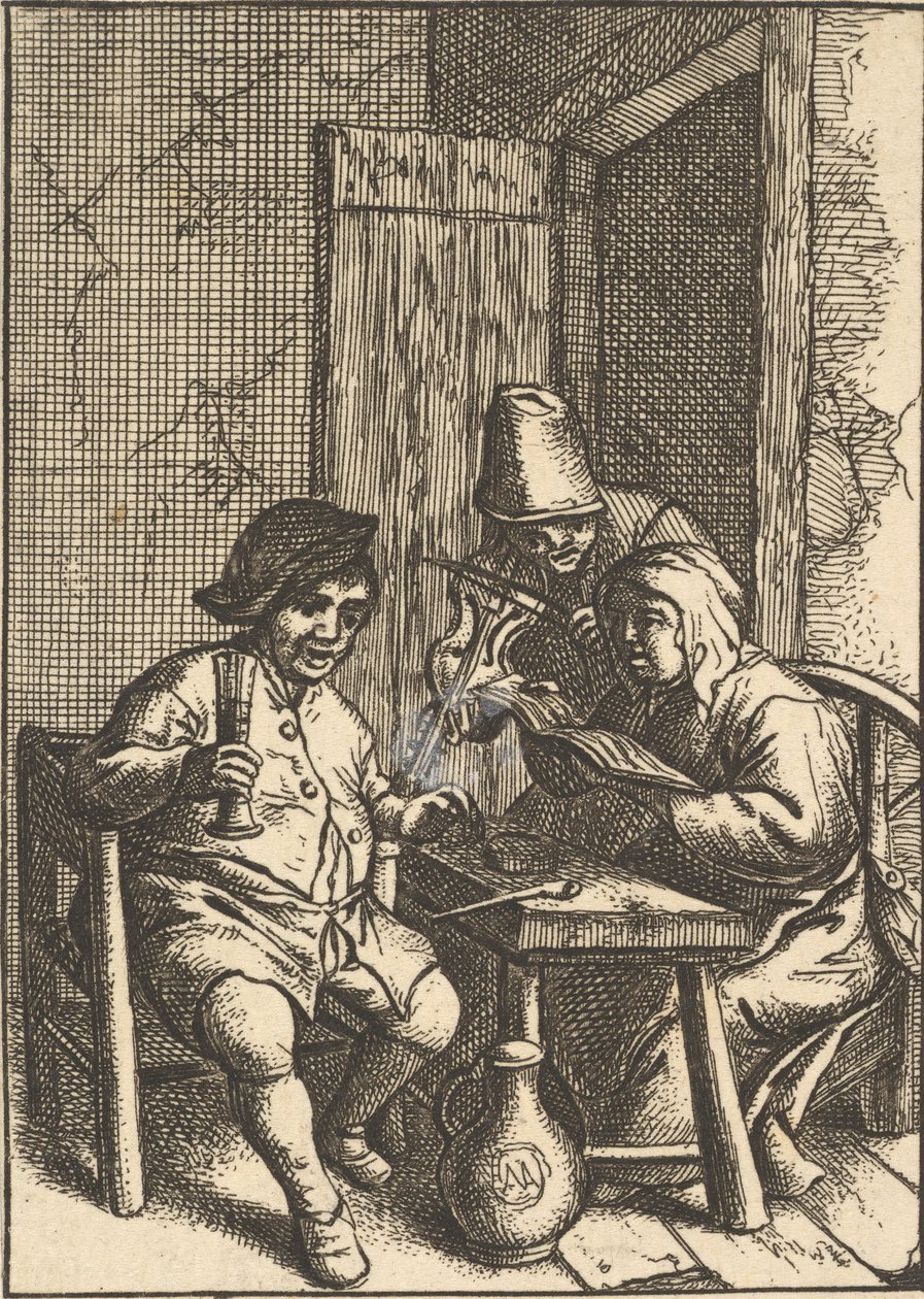 Singendes Paar und Violine, 1610-85 von Unbekannt