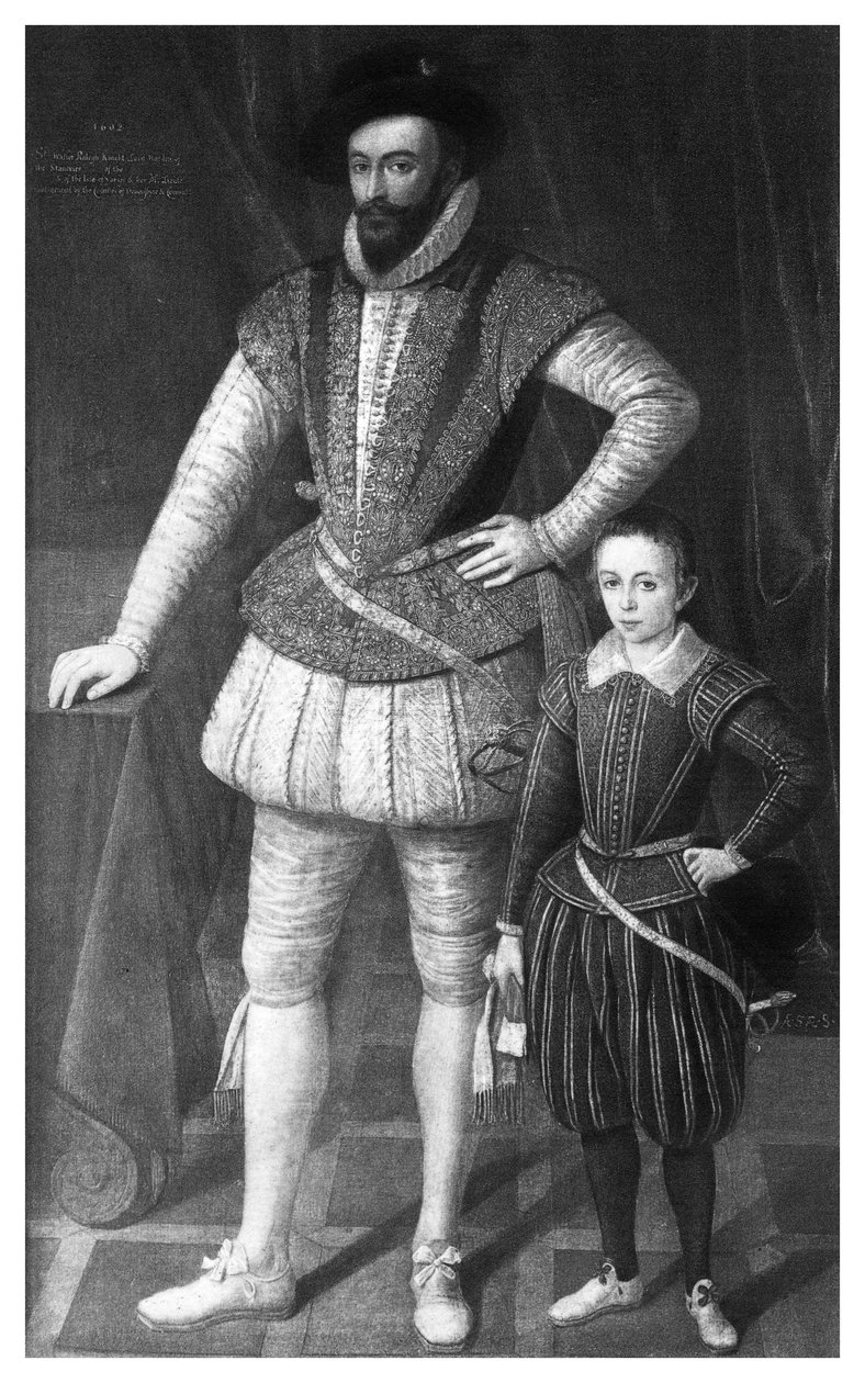 Sir Walter Raleigh und sein Sohn, 1602, 1896 von Unbekannt