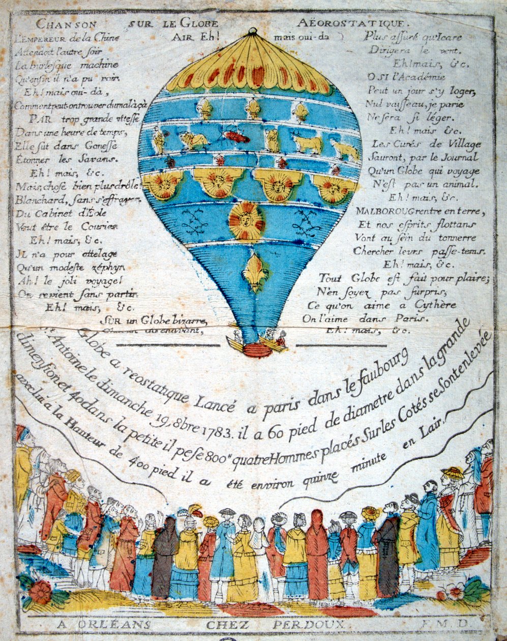 Lied über die aerostatische Sphäre, 18. Jahrhundert von Unbekannt