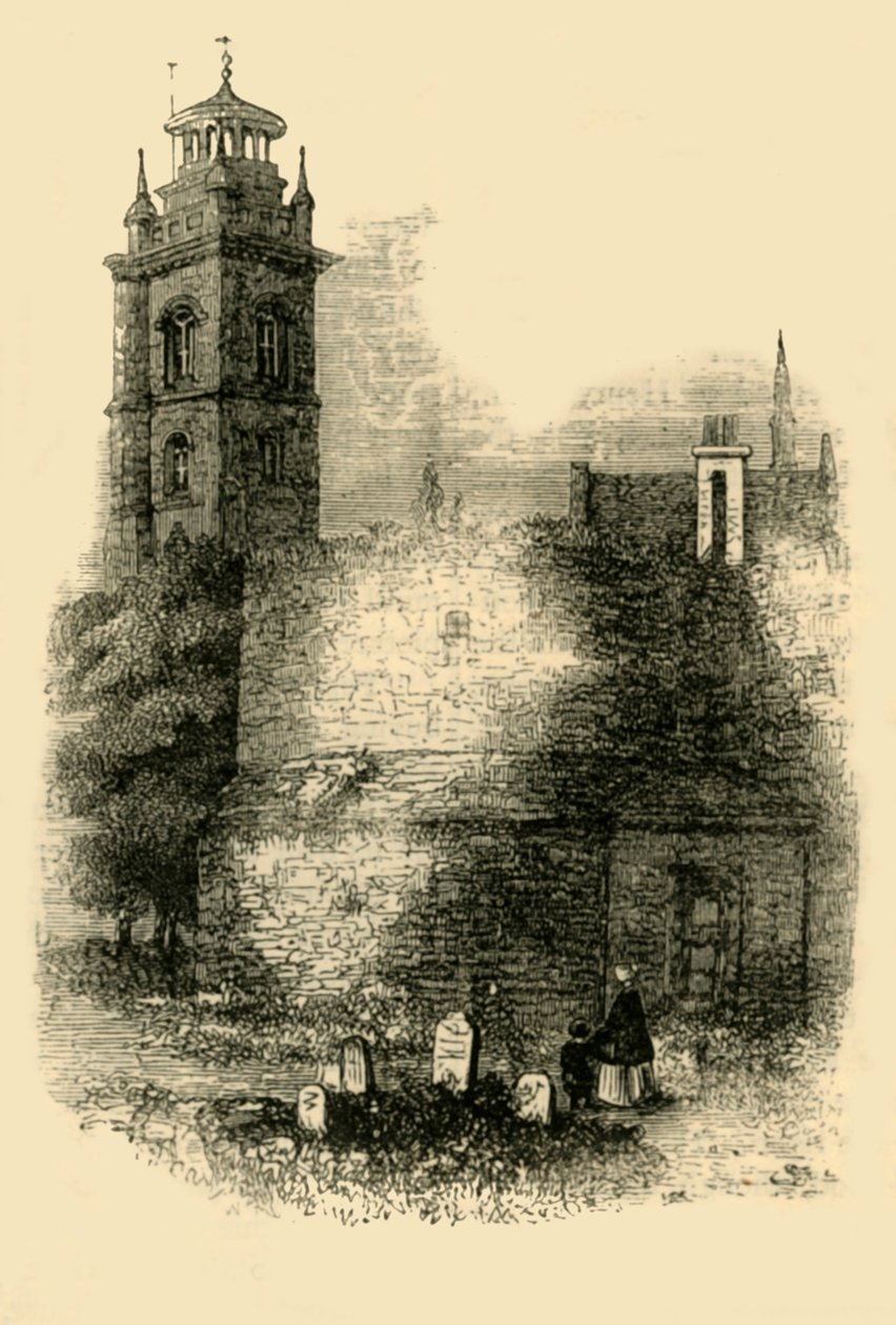 St. Giles, Cripplegate, zeigt die alte Mauer, um 1872 von Unbekannt