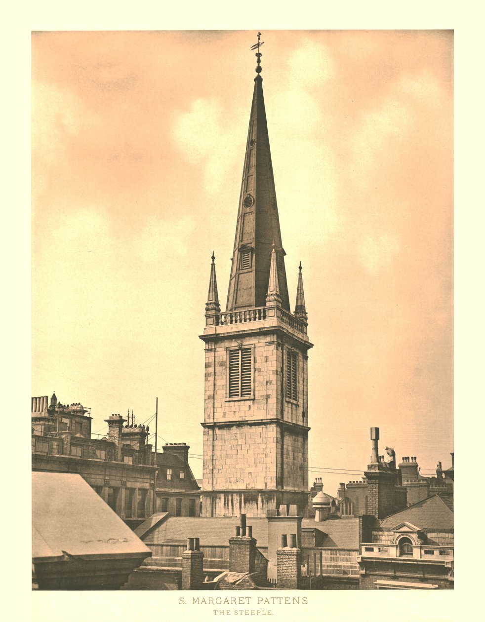 St Margaret Pattens, Der Kirchturm, Mitte bis Ende des 19. Jahrhunderts von Unbekannt