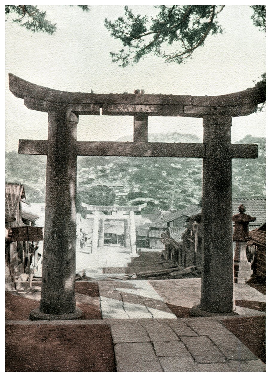 Steinerner Torii, Suwa-Tempel, Nagasaki, Japan von Unbekannt