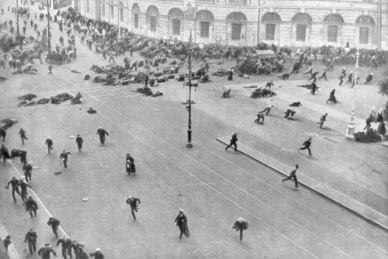 Straßenkämpfe in Petrograd, Russland, 17. Juli 1917 von Unbekannt