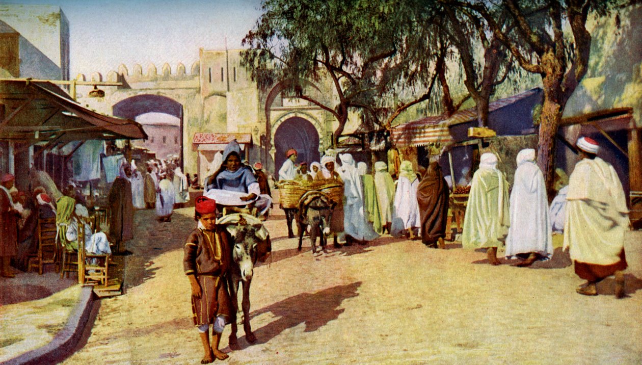 Straßenszene, Kairouan, Tunesien, um 1924 von Unbekannt