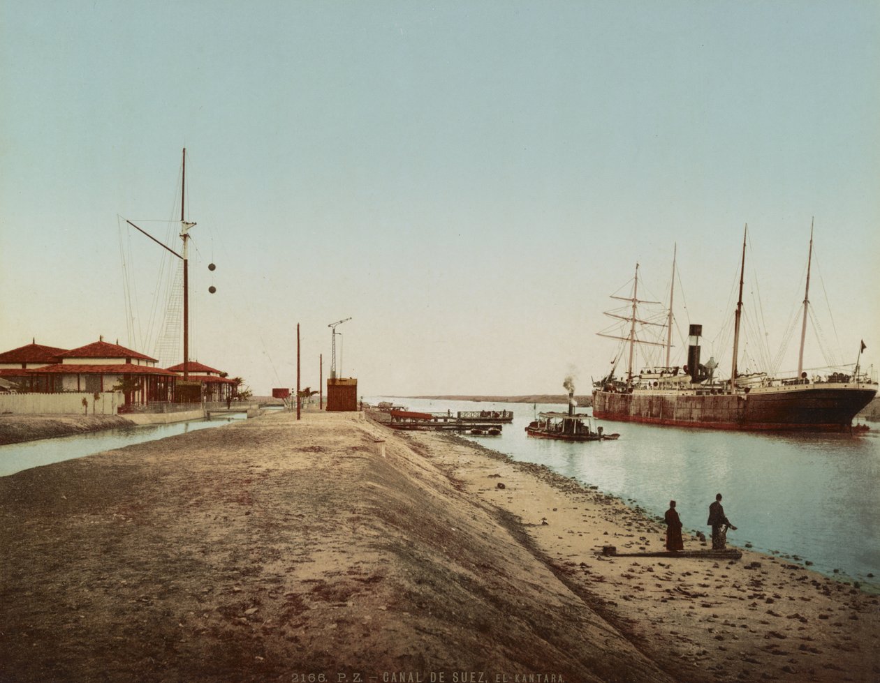 Suezkanal bei El Qantara, ca. 1900 von Unbekannt
