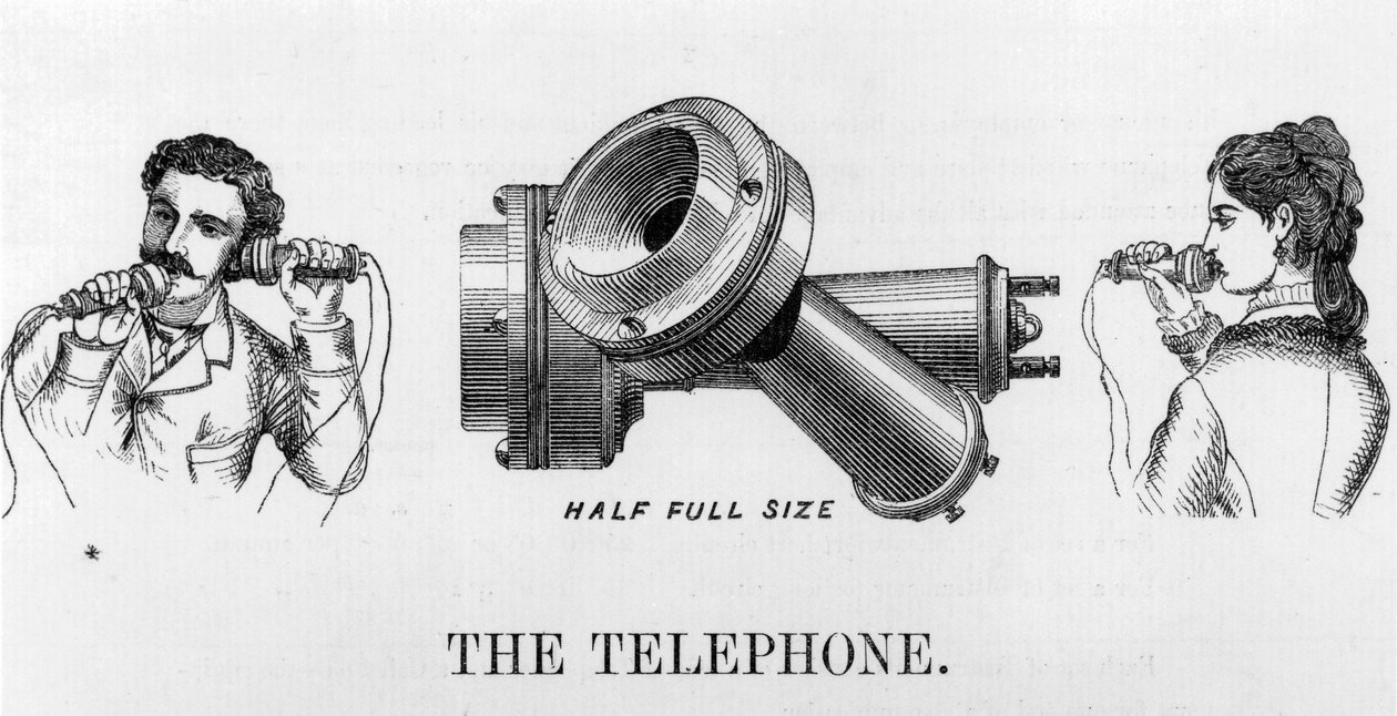 Telefonie, Telefonwerbung für das Telefon von Unbekannt