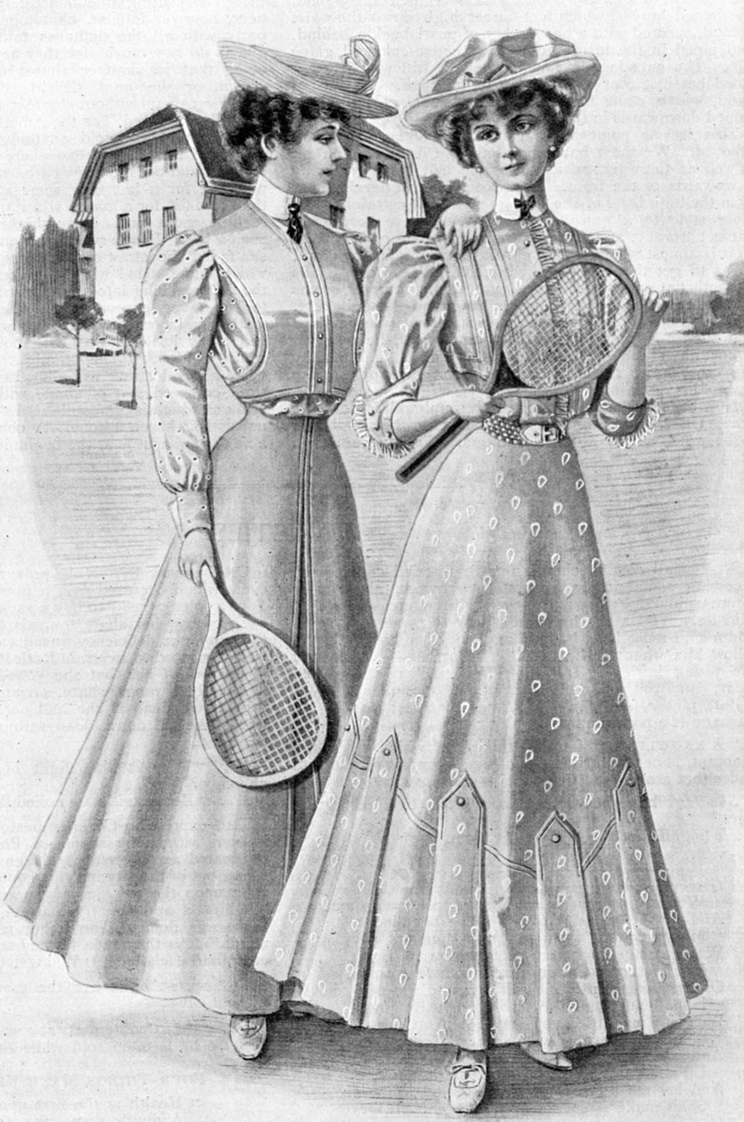 Tennis-Kleider, Mädchenkleidung für August, 1906 von Unbekannt