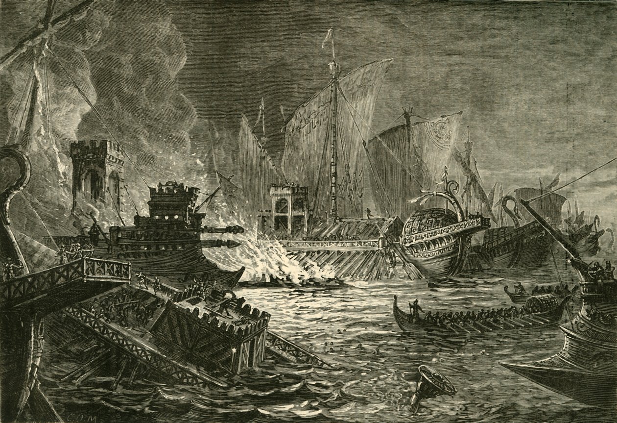 Die Schlacht von Actium, 1890 von Unbekannt