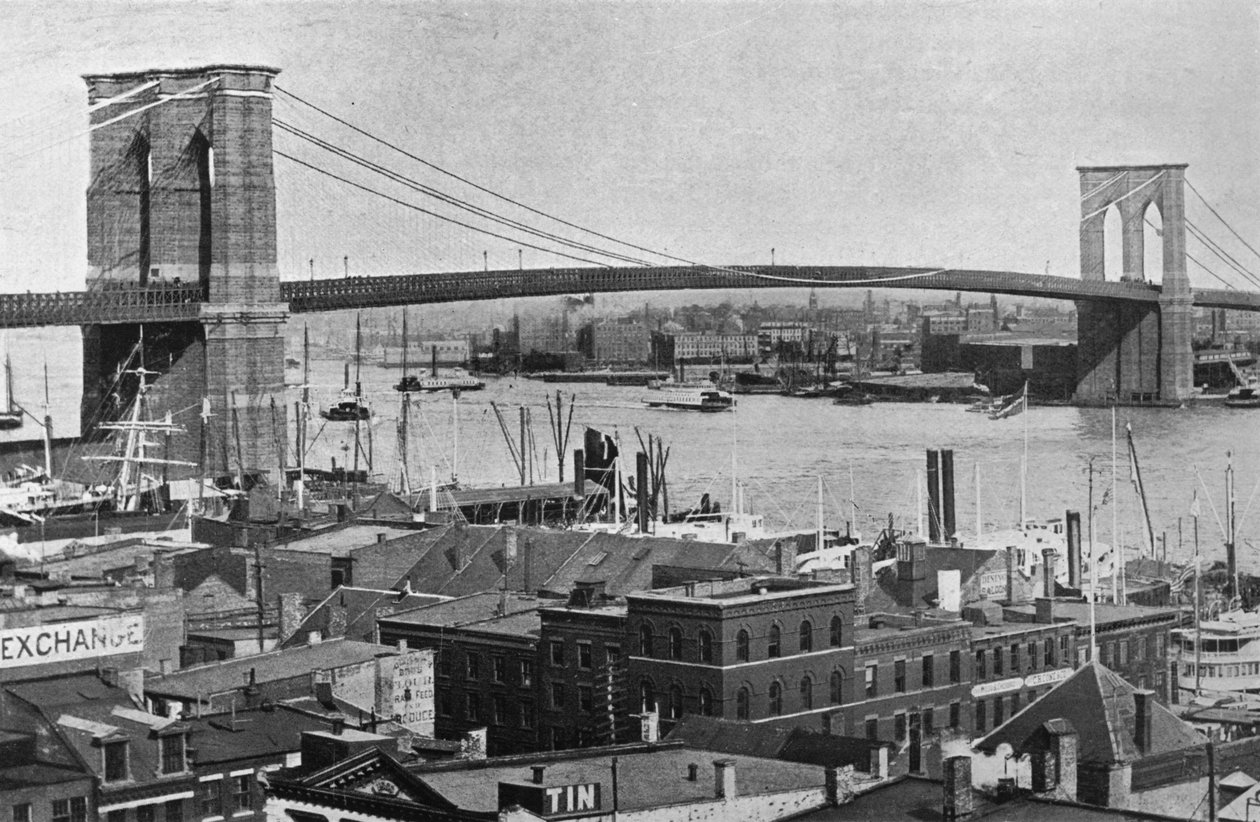 Die Brooklyn Bridge, New York, 1915 von Unbekannt