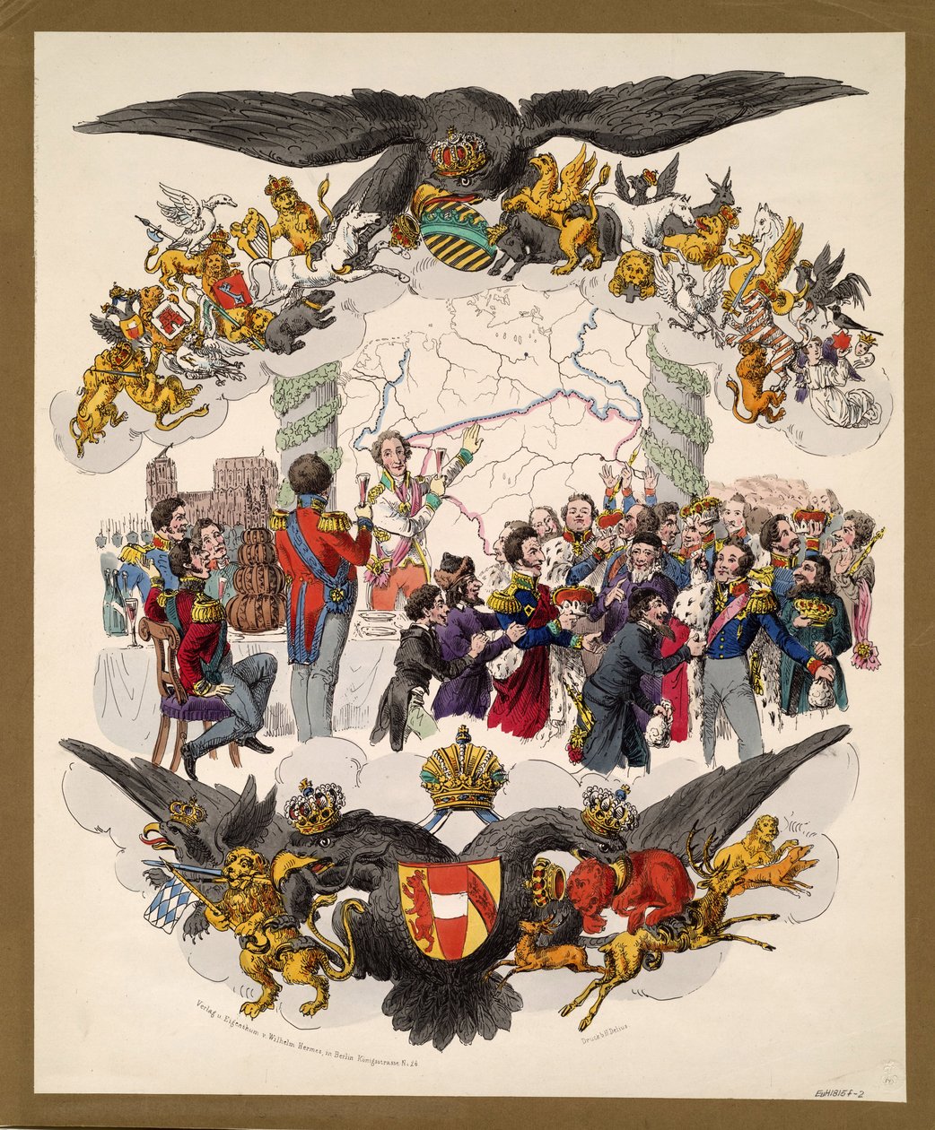 Karikatur des Wiener Kongresses, 1815 von Unbekannt