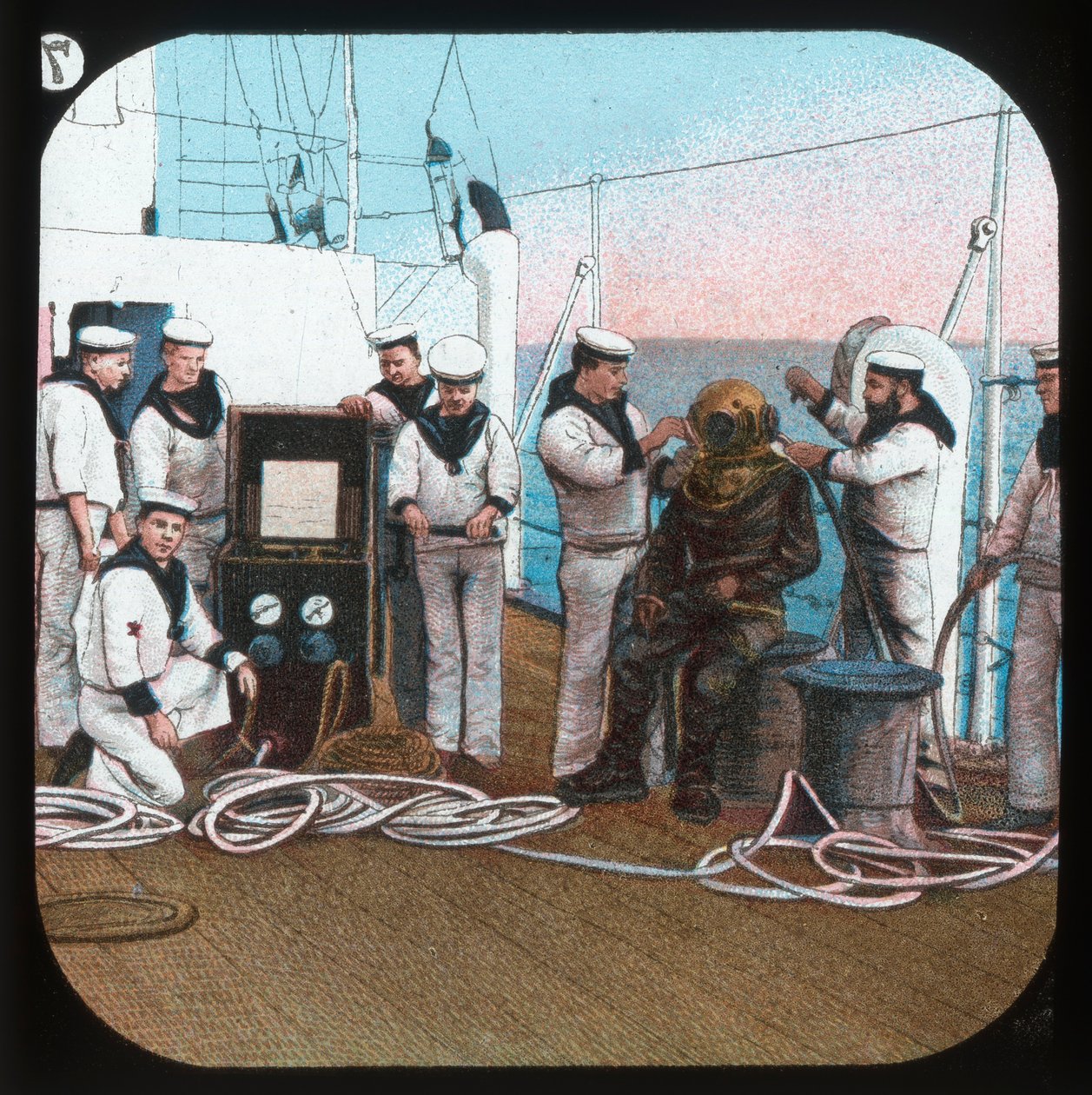 Der Taucher -- H.M.S. Blake, ca. 1900 von Unbekannt