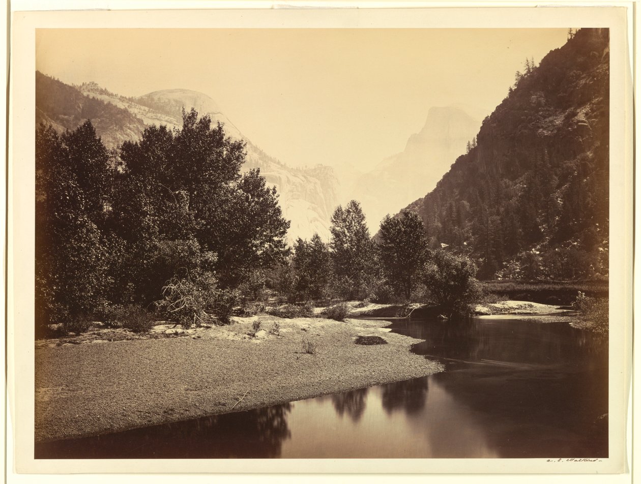 Die Kuppeln aus dem Tal, Yosemite von Unbekannt