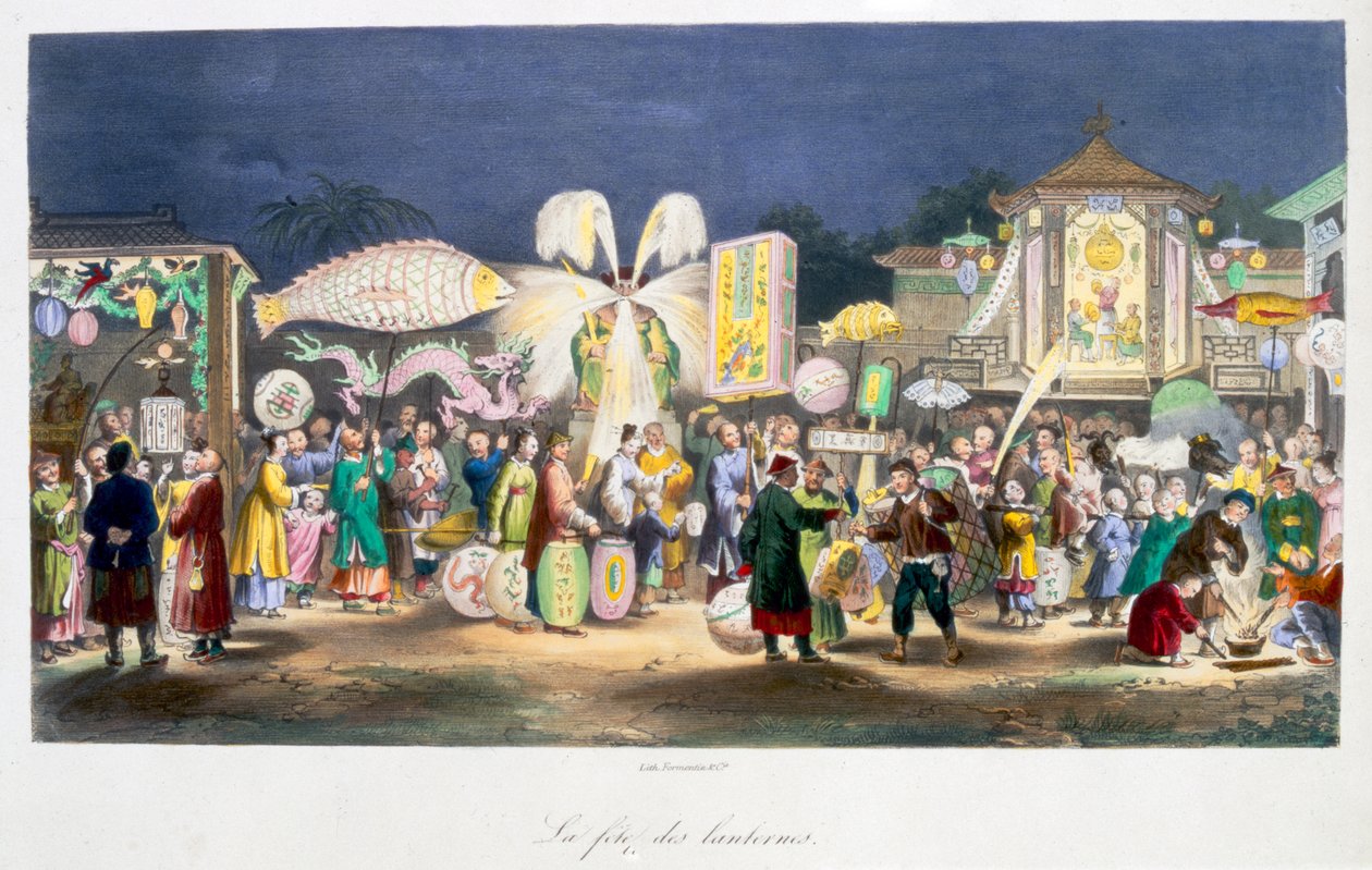 Das Laternenfest, China, 1824-1827 von Unbekannt