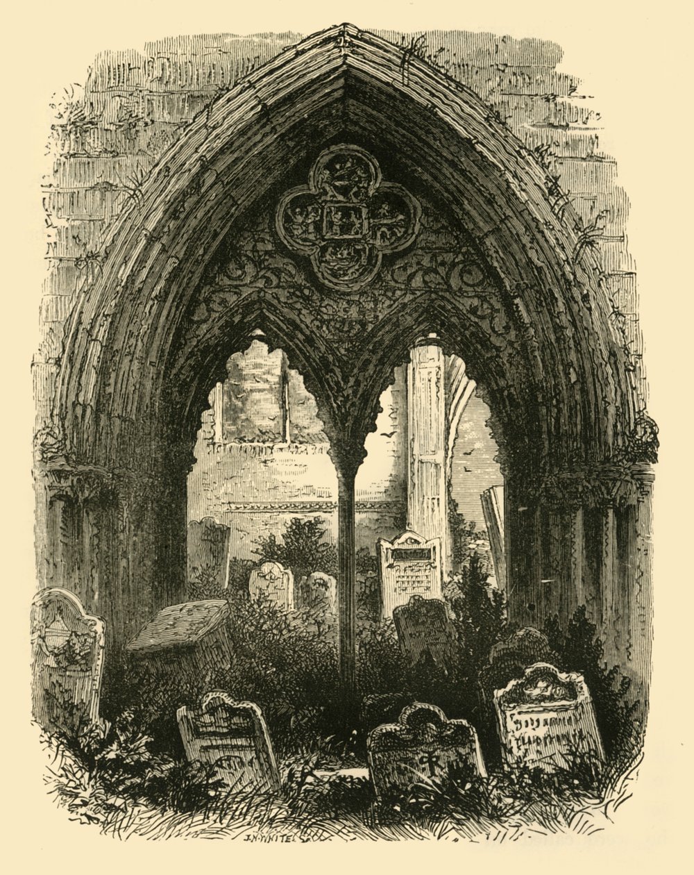 Das große Portal, Crowland Abbey, 1898 von Unbekannt