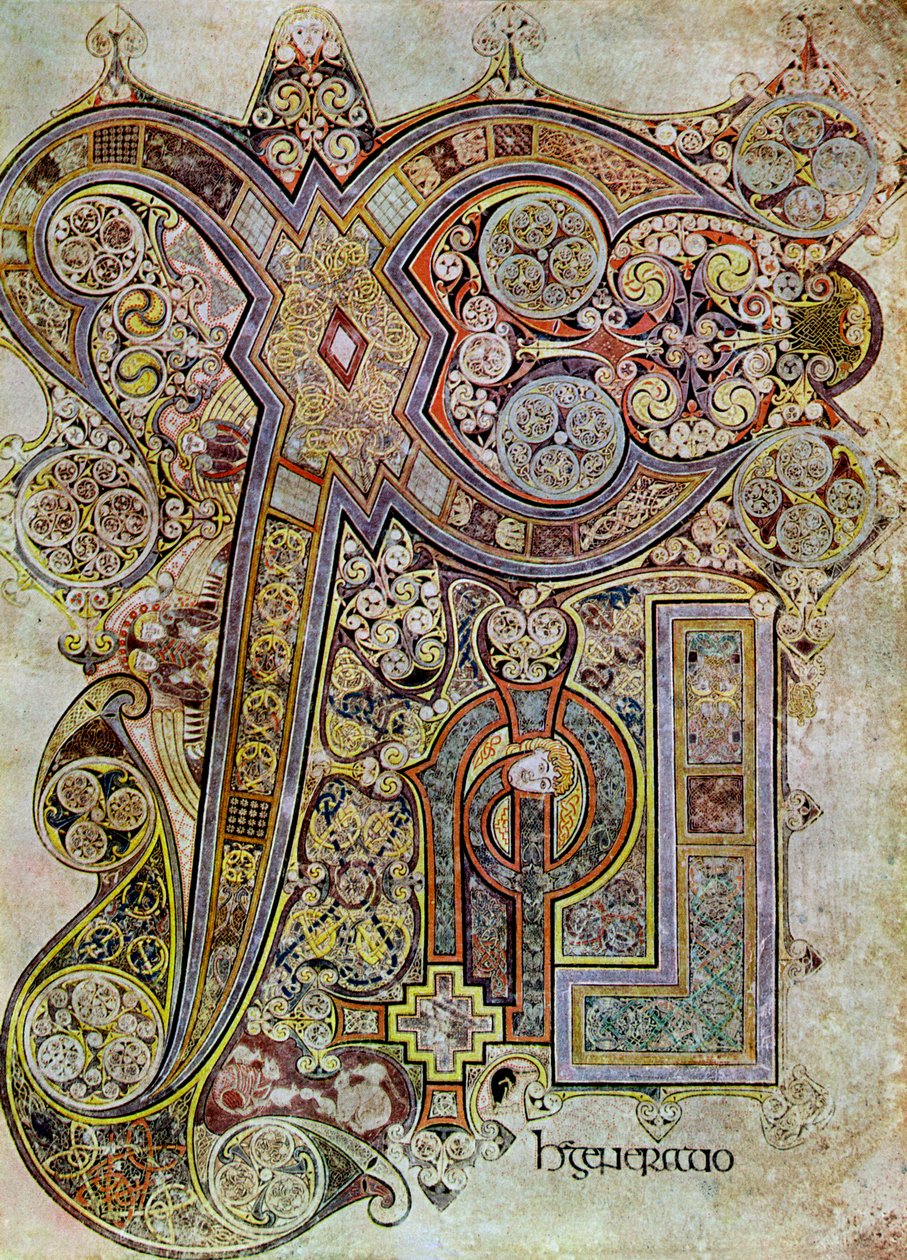 Die Monogrammseite, 800 n. Chr., 20. Jahrhundert von Unbekannt
