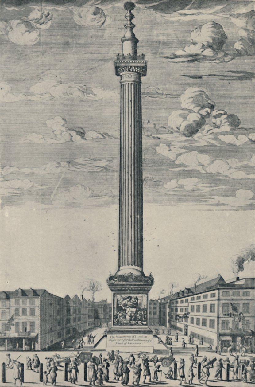 Das Monument von London, um 1685, 1920 von Unbekannt