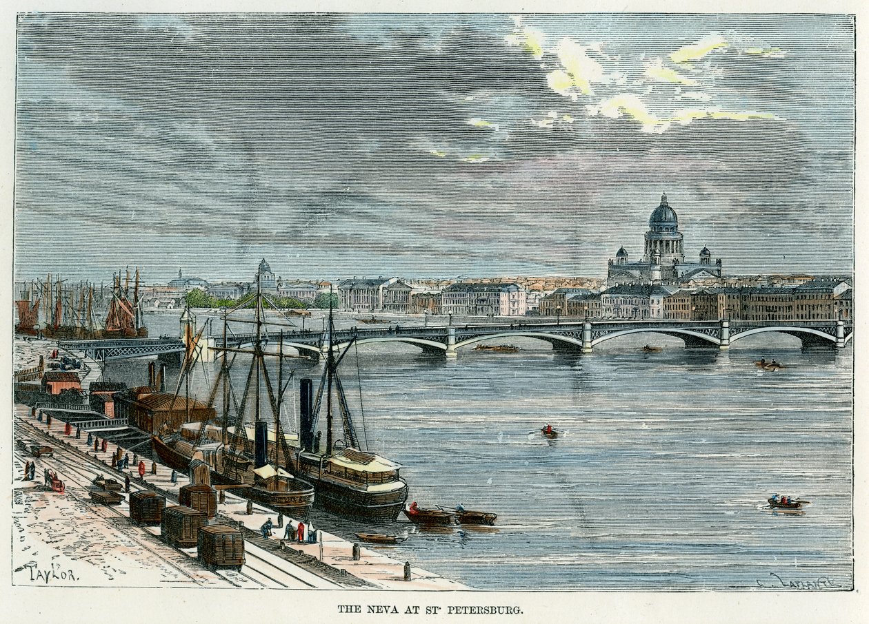 Die Newa in St. Petersburg, Russland, um 1880 von Unbekannt