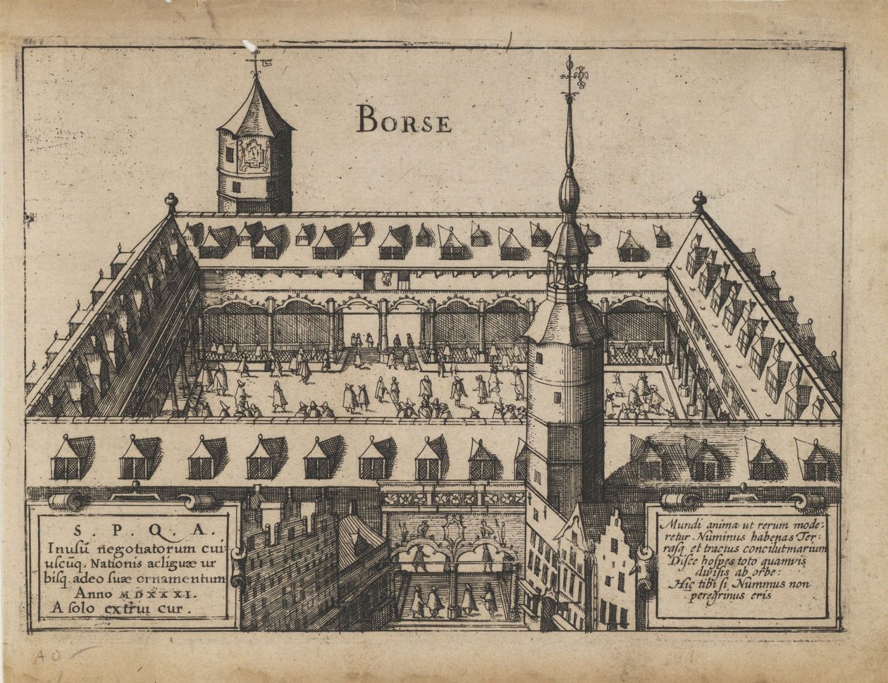 Die Alte Börse in Antwerpen, frühes 17. Jahrhundert von Unbekannt