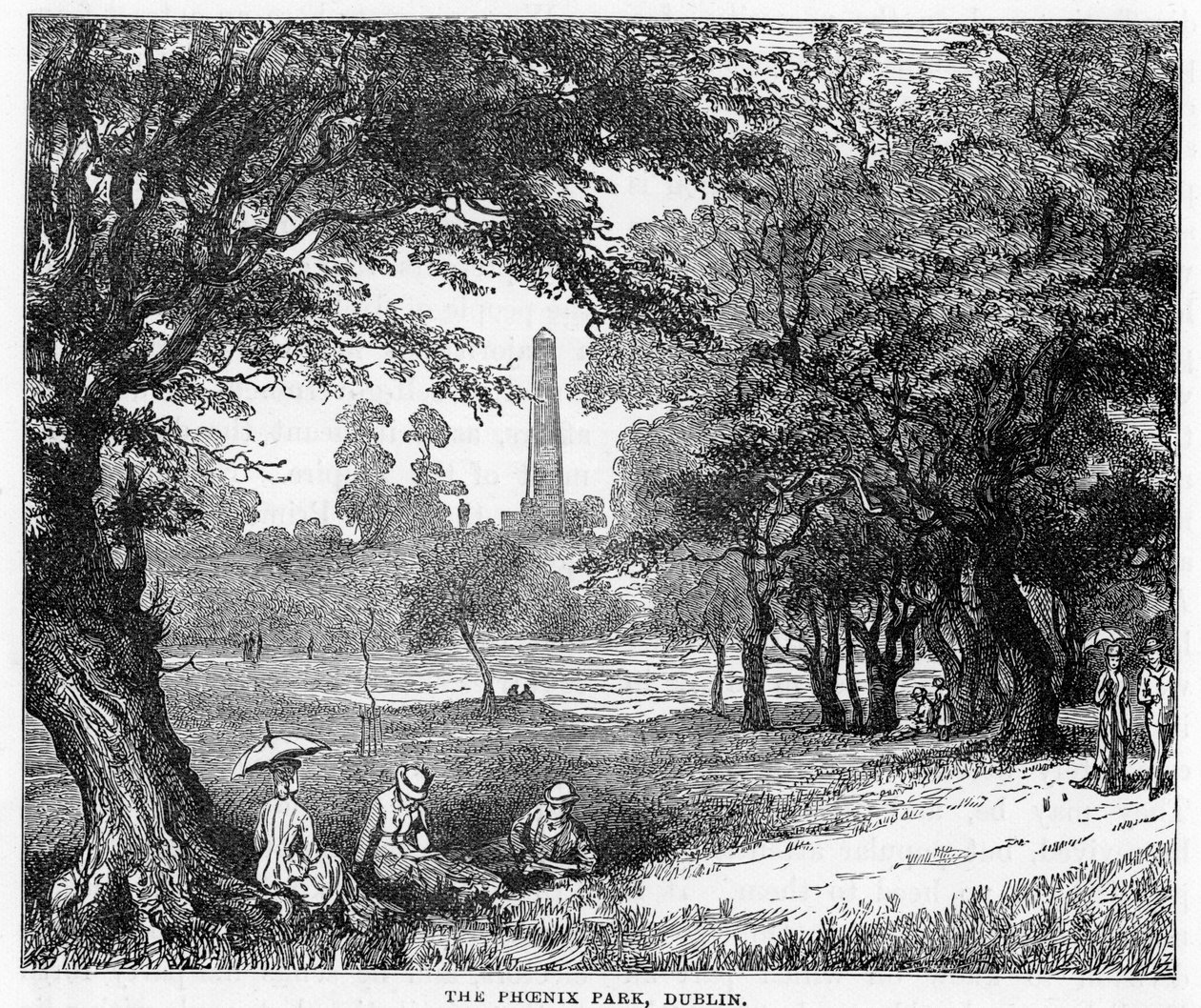 Der Phoenix Park, Dublin, 19. Jahrhundert von Unbekannt