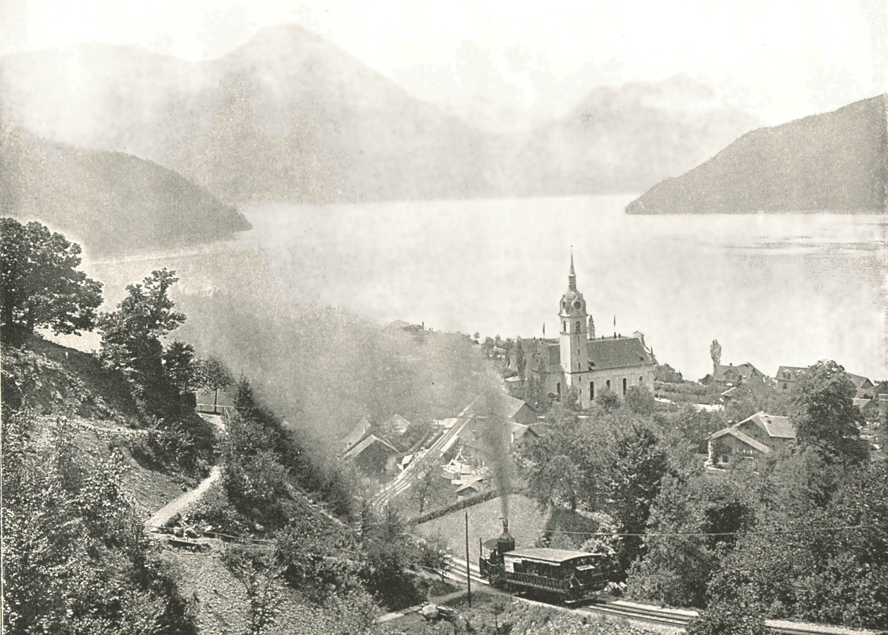 Die Rigi-Bahn, Vitznau, Schweiz, 1895 von Unbekannt