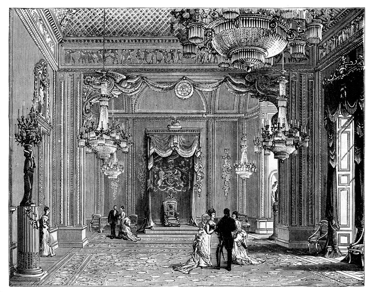 Der Thronsaal, Buckingham Palace, 1900 von Unbekannt