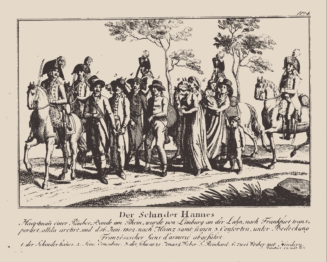 Die Verhaftung von Schinderhannes, 1802 von Unbekannt