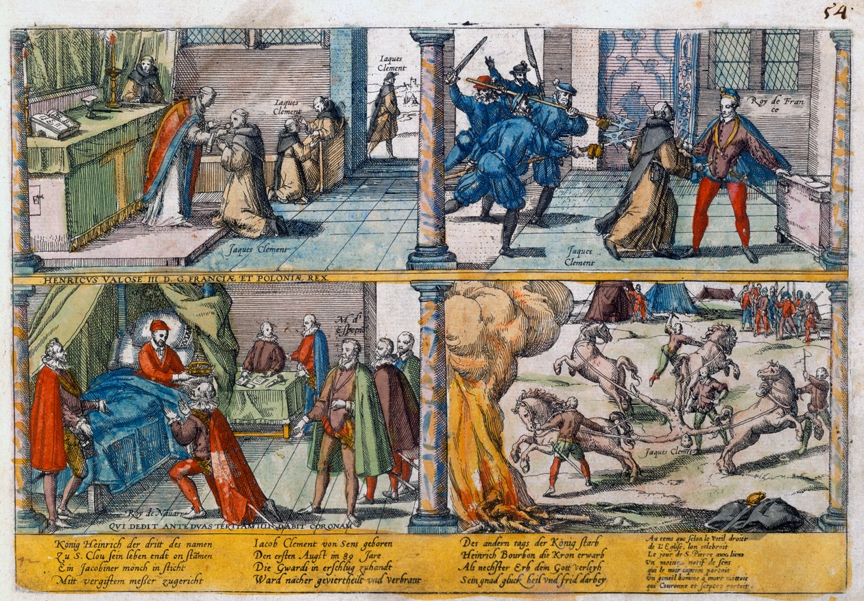 Die Ermordung Heinrichs III. von Frankreich, 1589 von Unbekannt